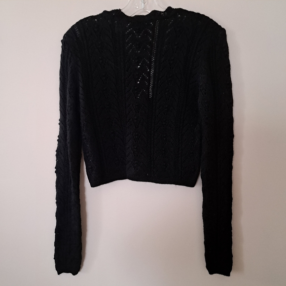 Zara, M, black cropped crocheted sweater - Picture 4 of 5
